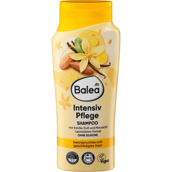 Balea Dm - Shampoo Intensive Care with vanilla scent and almond oil A Solution for stressed and damaged hair - 300 ml - Balea Dm