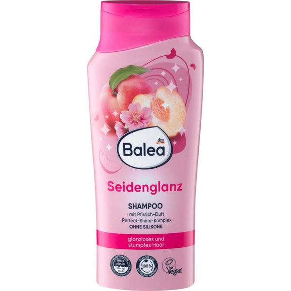 Balea Dm - Shampoo Silk Shine with Peach Fruit scent A Solution for dull and dead ends Hair - 300 ml - Balea Dm