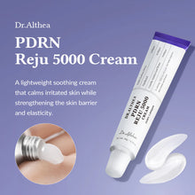 Dr. Althea PDRN Reju 5000 Cream tube with text on a purple background