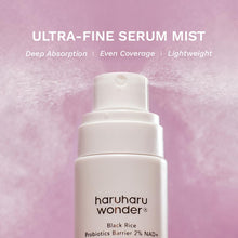 Haruharu Wonder ultra-fine serum mist bottle on a pink background