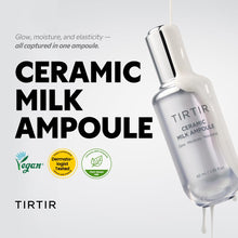 TIRTIR Ceramic Milk Ampoule with product details and branding on a light gray background