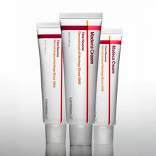 Three tubes of Madeca Cream on a white background