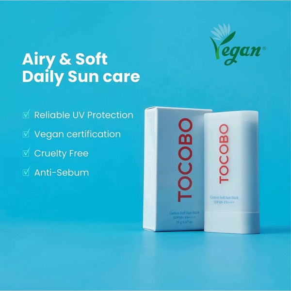 TOCOBO Cotton Soft Sun Stick SPF50+ PA++++ | Authentic Korean Matte Sunscreen in Pakistan