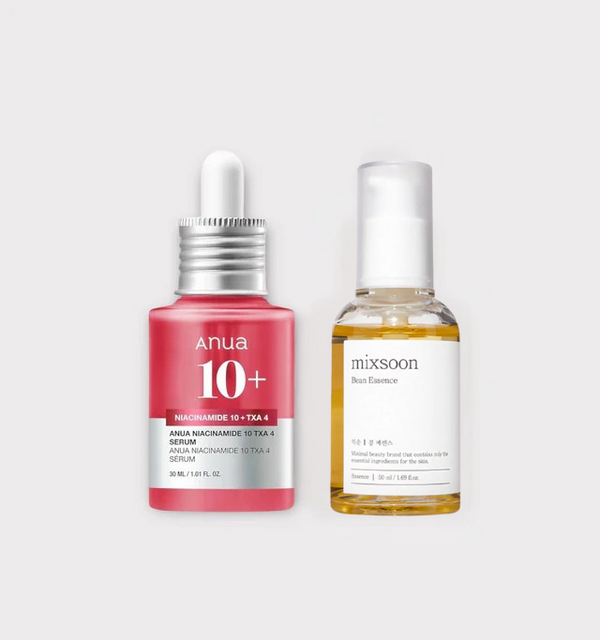 Acne Control & Skin Repair Kit – Anua Niacinamide Serum + Mixsoon Bean Essence for Clear, Even Skin