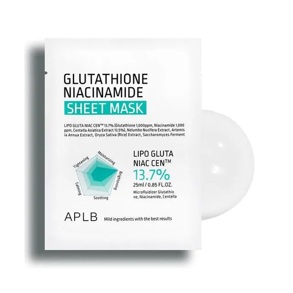 [ APLB ] Glutathione Niacinamide Sheet Mask 25ml 1ea-korean-skincare.pk