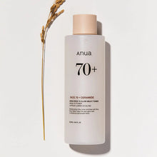 Anua 70+ Rice & Ceramide toner bottle on a light background