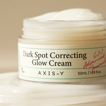 AXIS-Y Dark Spot Correcting Glow Cream 50ml – front of the pack: open jar on cream swirl | Korean Skincare Pakistan