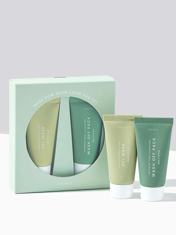 "[AXIS - Y] Mask Now Glow Later Set (Mugwort Pore Clarifying Wash Off Pack 30ml + New Skin Resolution Gel Mask 30ml) – Authentic Korean Skincare in Pakistan" - AXIS - Y