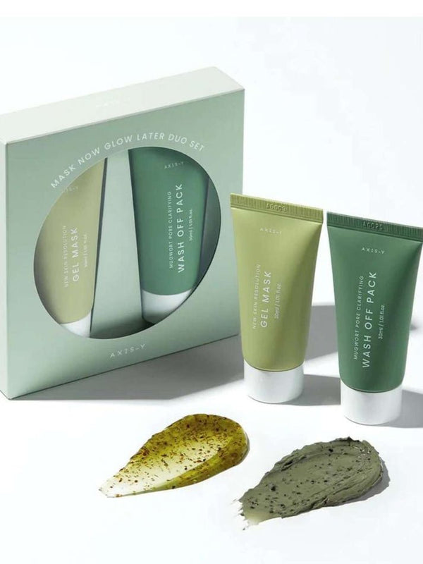 "[AXIS - Y] Mask Now Glow Later Set (Mugwort Pore Clarifying Wash Off Pack 30ml + New Skin Resolution Gel Mask 30ml) – Authentic Korean Skincare in Pakistan" - AXIS - Y