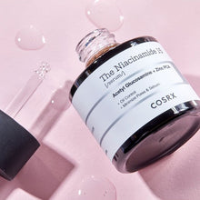 COSRX The Niacinamide 15 Serum 20ml – front of the pack: open bottle, dropper, serum drops | Korean Skincare Pakistan