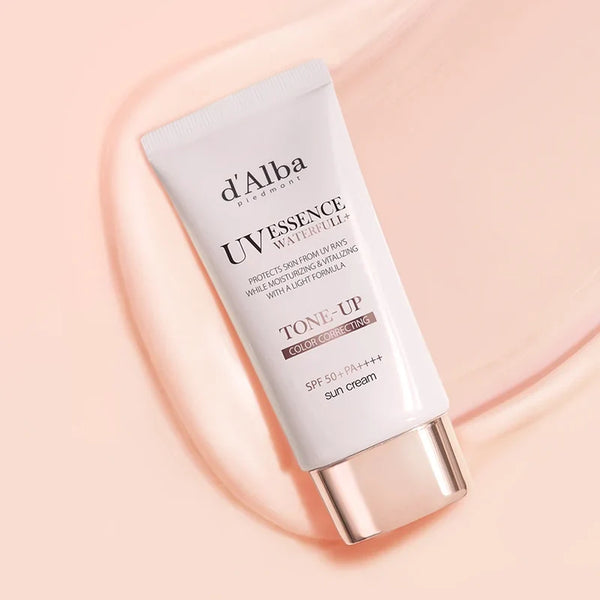 D'Alba Waterfull Tone-Up Sun Cream (Pink) SPF50+ PA++++ 50ml – front of the pack | Korean Skincare Pakistan