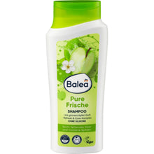 Balea Dm- Shampoo Pure Freshness with with green apple scent A Solution for slightly greasy hair and dry ends  - 300 ml