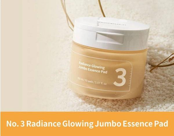 [Numbuzin] No.3 Radiance Glowing Jumbo Essence Pad – 70 Pads (150ml) – Brightening Toner Pads – Authentic Korean Skincare in Pakistan - numbuzin
