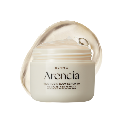 Arencia Rice Mucin Glow Serum 30 packaging on a white background