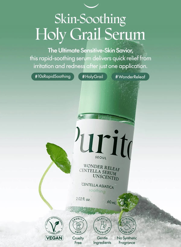 [PURITO SEOUL] -  Wonder Releaf Centella Serum Unscented  60ml - Korean-Skincare.pk