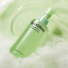 Torriden BALANCEFUL Cleansing Gel 200ml – front of the pack: pump bottle lying in foam | Korean Skincare Pakistan